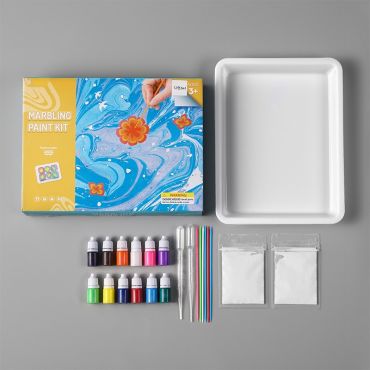 WBG Non Toxic DIY Marble Painting Water Marbling Paint Art Kit for Kids