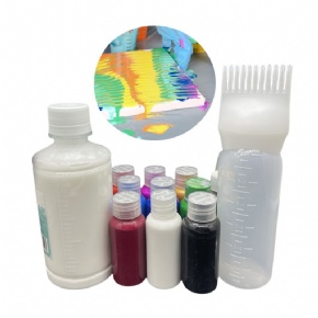 Flow Painting Acrylic Pouring Paint for Flow DIY Painting with Canvas, Wood Slices, Pouring Oil, Tools, Gloves, Strainer, Cups